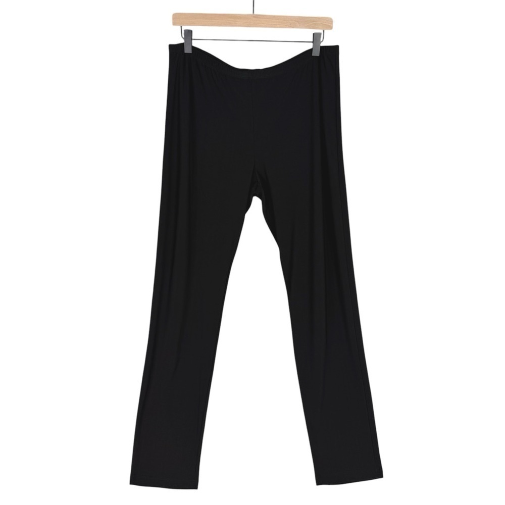 Entrata Pants Womens XL Liquid Knit Slinky Elastic Waist Pull On Straight Leg